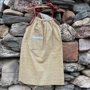 Handmade Charming Yellow Sunflowers pillowcase -style halter sundress.